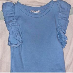 zara ruffle sleeve tank top